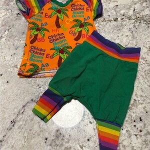 Chicka Chicka Boom Colorful Baby Outfit with Palm Tree Design